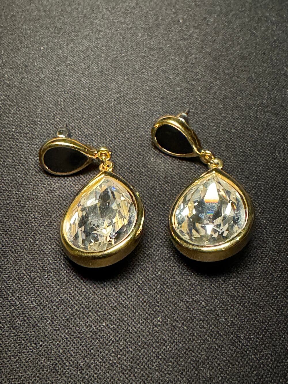 Vintage Trifari Statement Crystal Drop Earrings